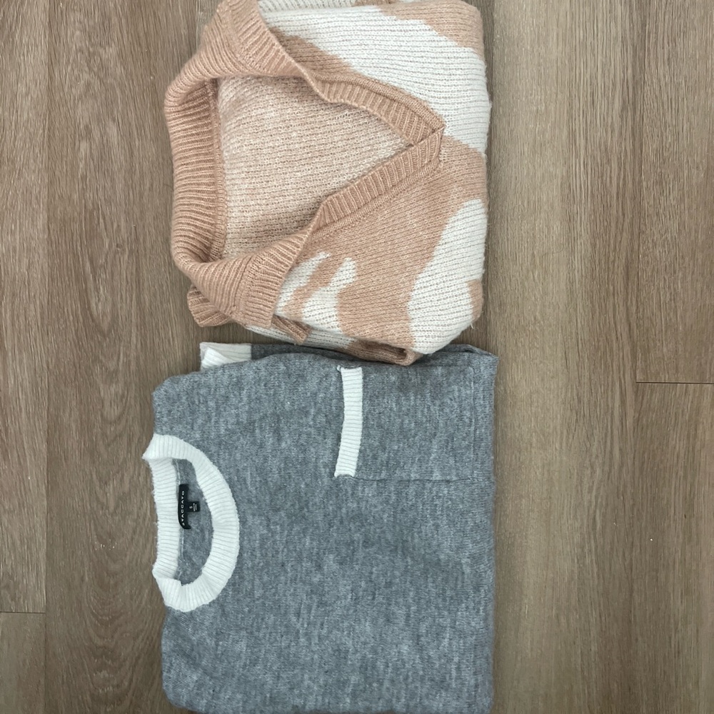 Cozy Knit Sweaters in Tan and Gray